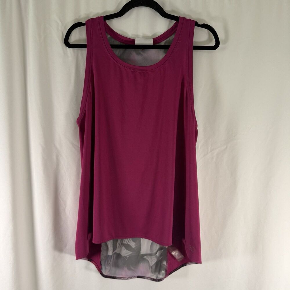 Calia Carrie Underwood Tank Top Women's Large Purple Floral Breathable Sleeveles